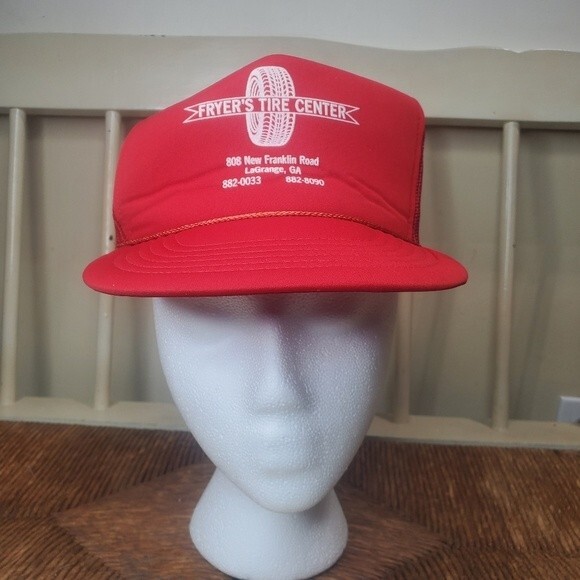 Fryers tire center red vintage trucker cap snapback Lagrange Ga - Picture 1 of 6